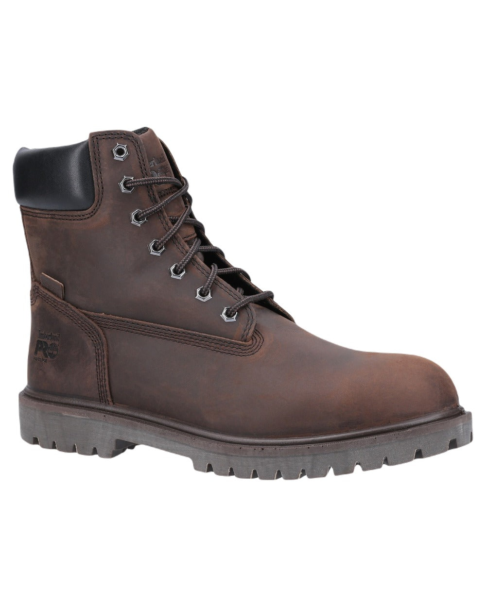 Brown ccoloured Timberland Pro Iconic Safety Toe Work Boots on White Background
