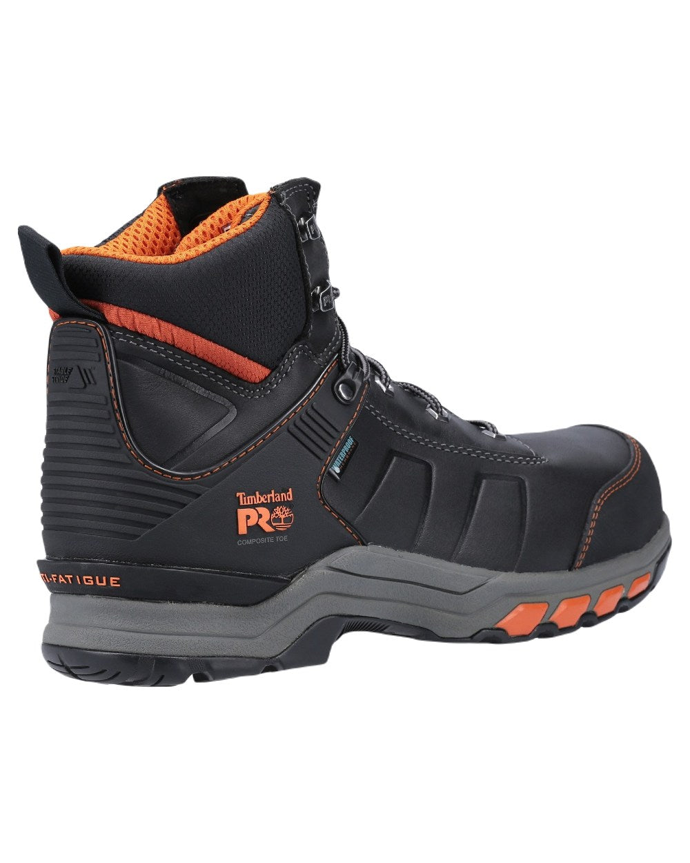Black Orange Coloured Timberland Pro Mens Hypercharge Composite Safety Toe Work Boots 2.0 on White Background

