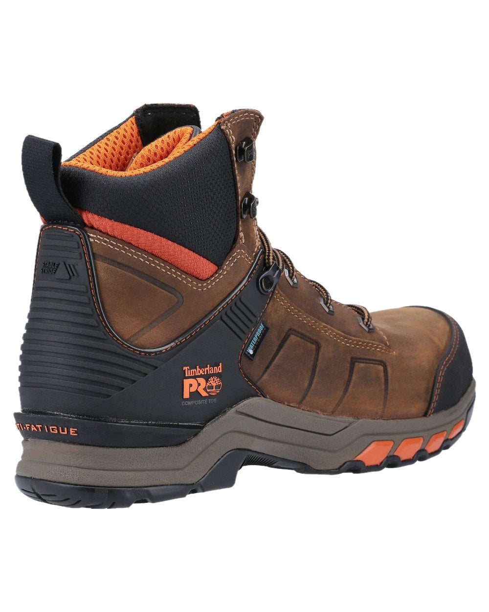 Brown Orange Coloured Timberland Pro Mens Hypercharge Composite Safety Toe Work Boots 2.0 on White Background

