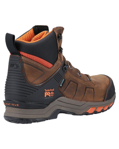Brown Orange Coloured Timberland Pro Mens Hypercharge Composite Safety Toe Work Boots 2.0 on White Background
