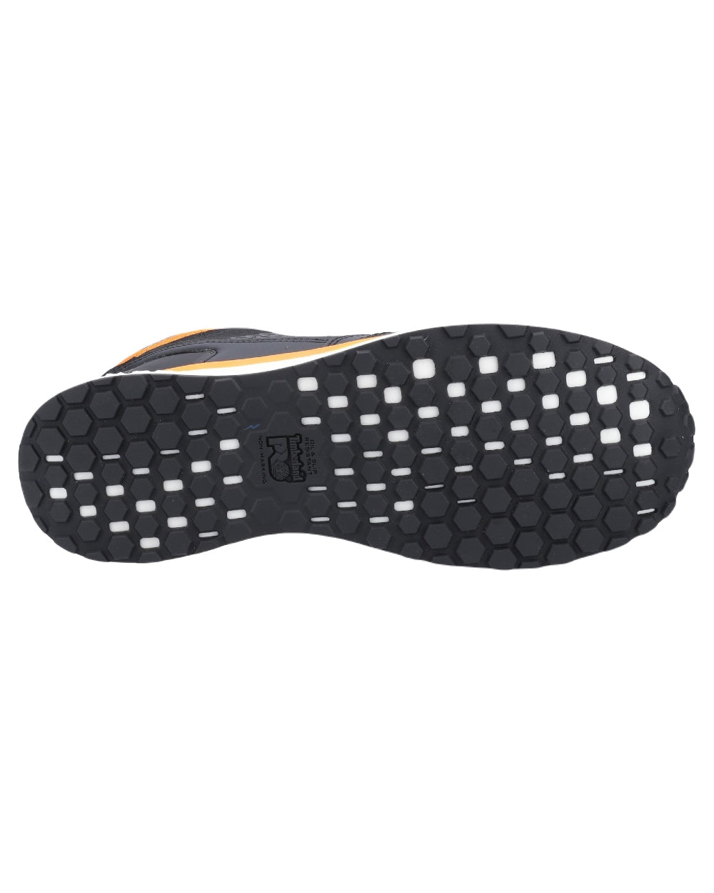 Black Orange Coloured Timberland Pro Mens Reaxion Mid Composite Safety Boots 2.0 on White Background
