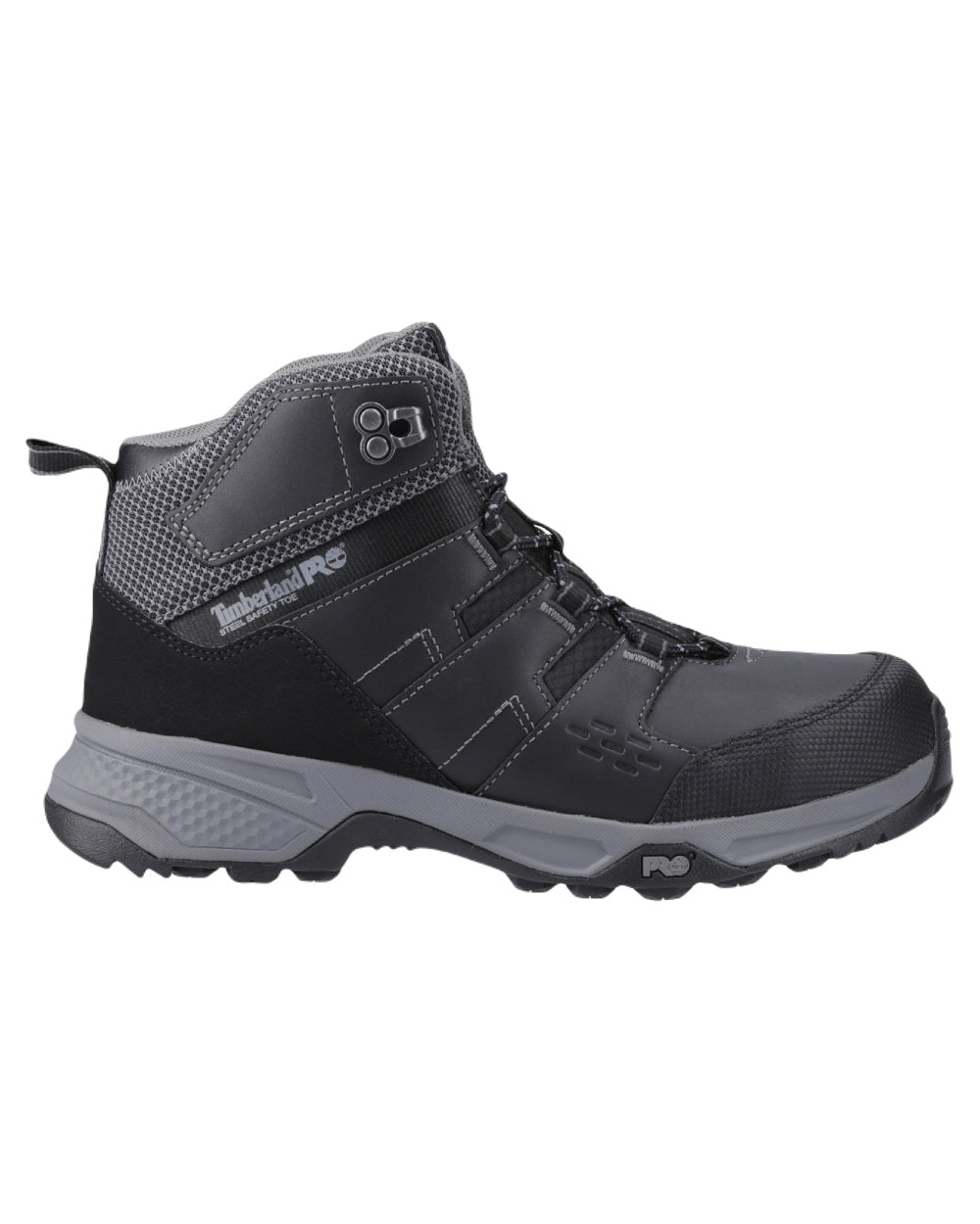 Black Coloured Timberland Pro Mens Switchback LT Safety Boots on White Background
