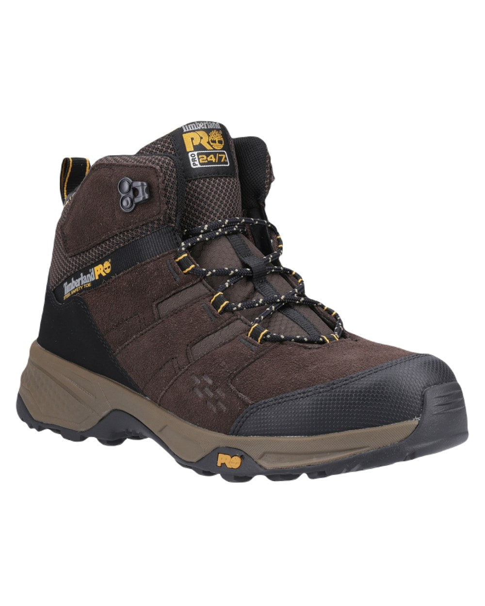 Dark Brown Coloured Timberland Pro Mens Switchback Safety Boot 2.0 on White Background

