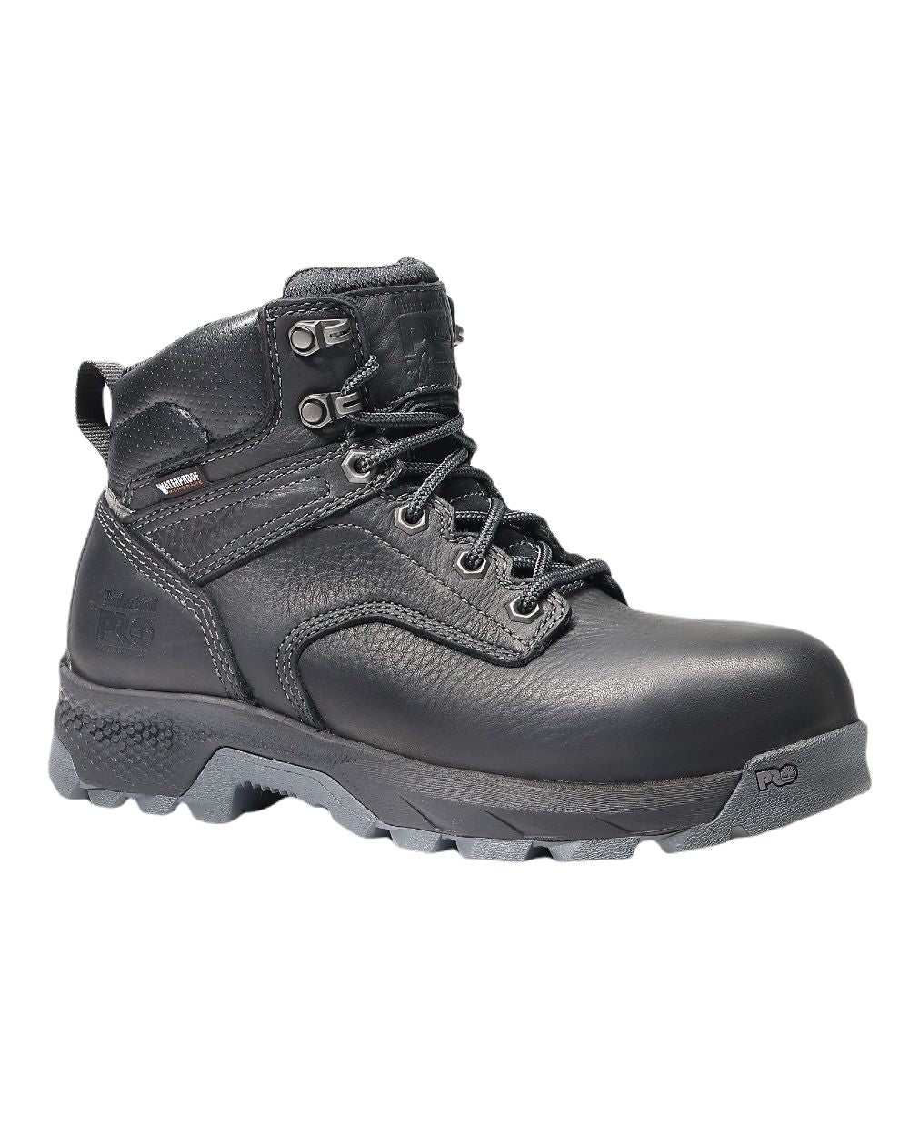 Black Coloured Timberland Pro Womens Titan 6 Alloy Toe Work Boots on White Background
