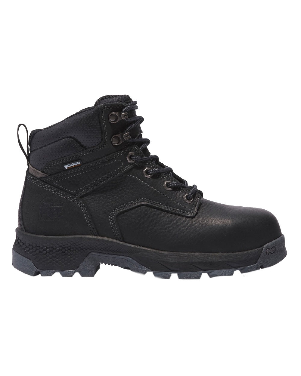Black Coloured Timberland Pro Womens Titan 6 Alloy Toe Work Boots on White Background
