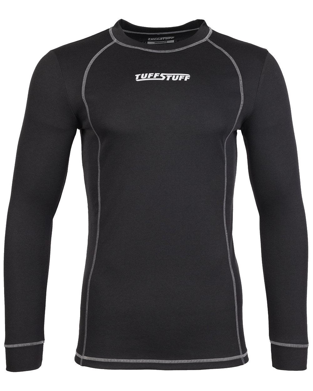 Black Coloured TuffStuff Basewear Long Sleeve T-Shirt On A White Background