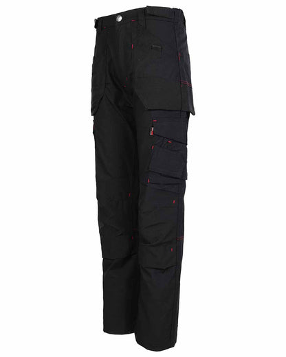 Black Coloured TuffStuff Elite Work Trousers On A White Background 