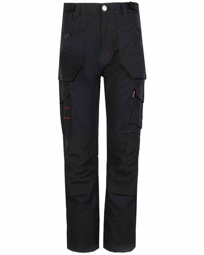 Black Coloured TuffStuff Elite Work Trousers On A White Background 