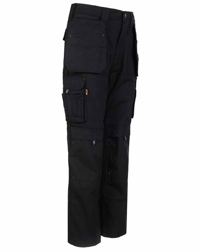 Black Coloured TuffStuff Extreme Work Trousers On A White Background 