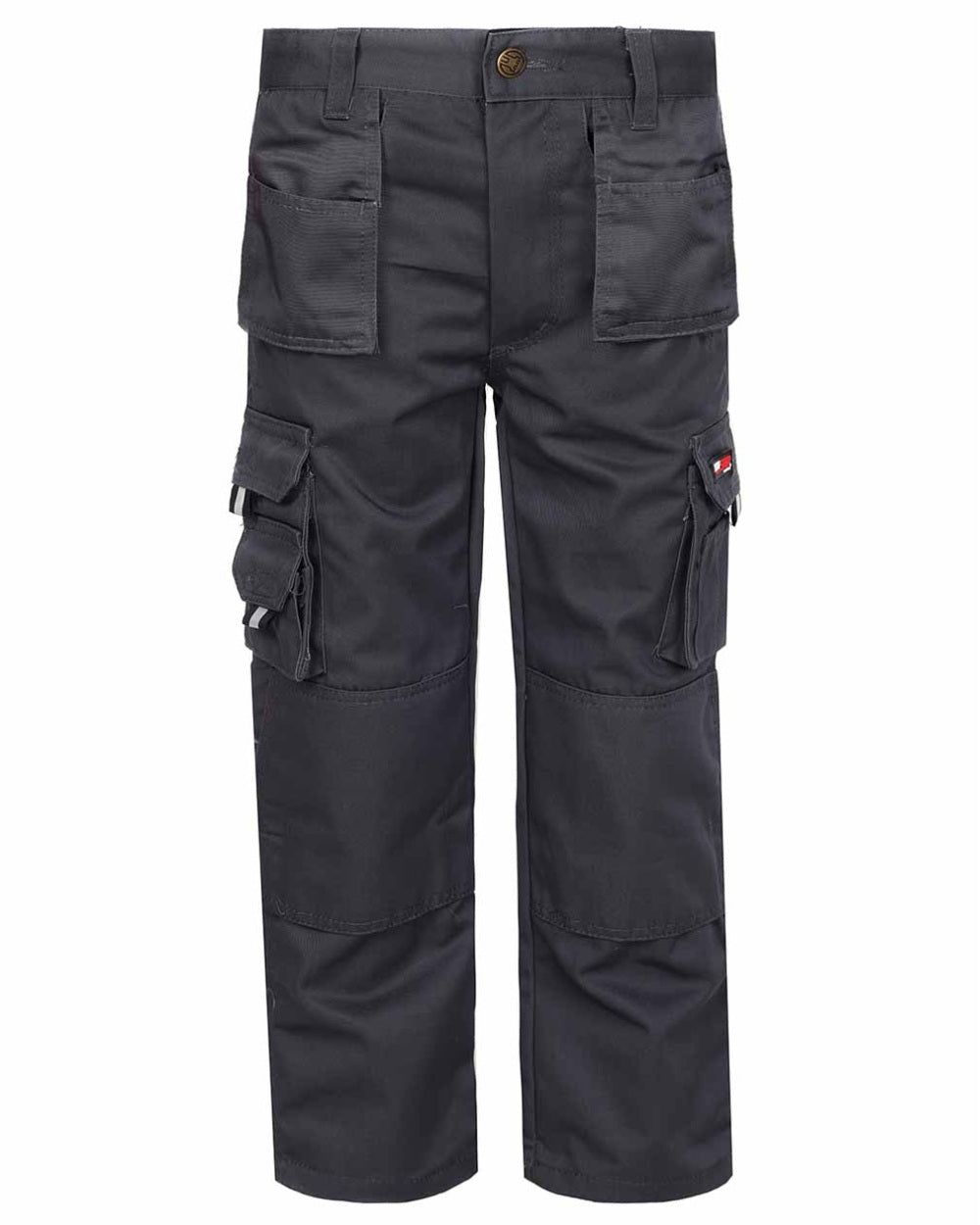 Grey Coloured TuffStuff Junior Pro Work Trousers On A White Background 