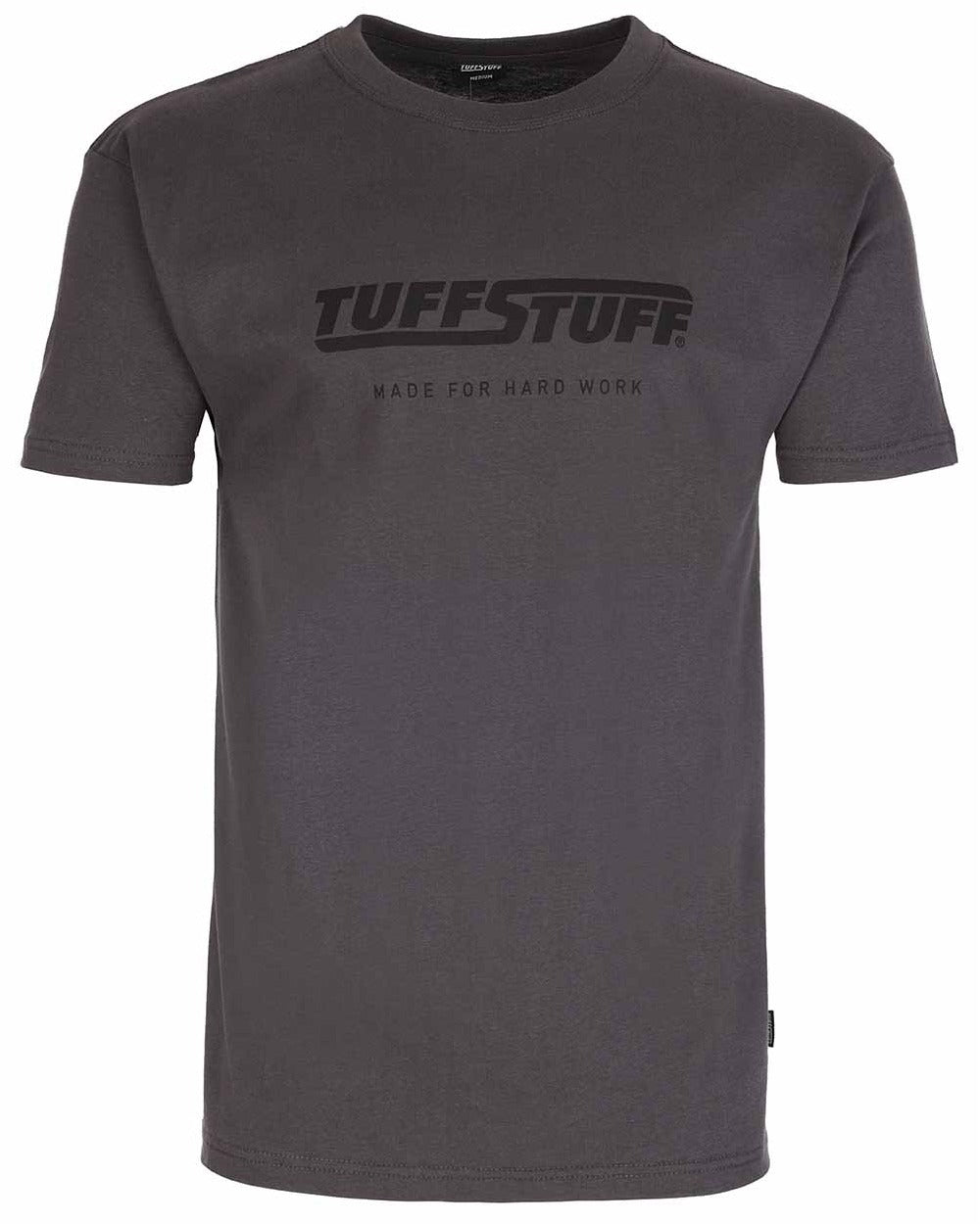 Grey coloured TuffStuff Logo T-Shirt on white background 