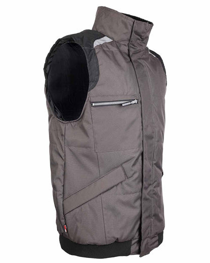 Grey Coloured TuffStuff Pro Work Bodywarmer On A White Background 