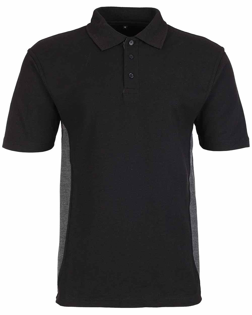 Black Coloured TuffStuff Pro Work Polo Shirt On A White Background