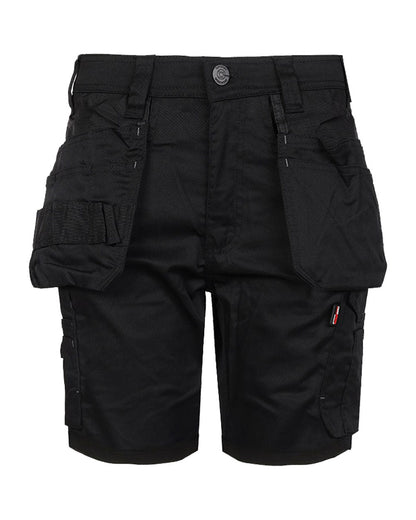 Black coloured TuffStuff Proflex Work Shorts on White Background 