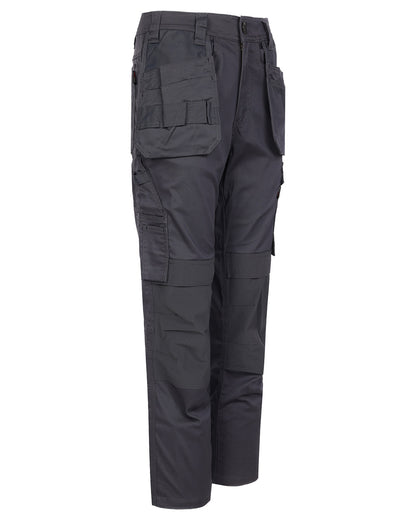 Grey coloured TuffStuff ProFlex Work Trousers on White background 