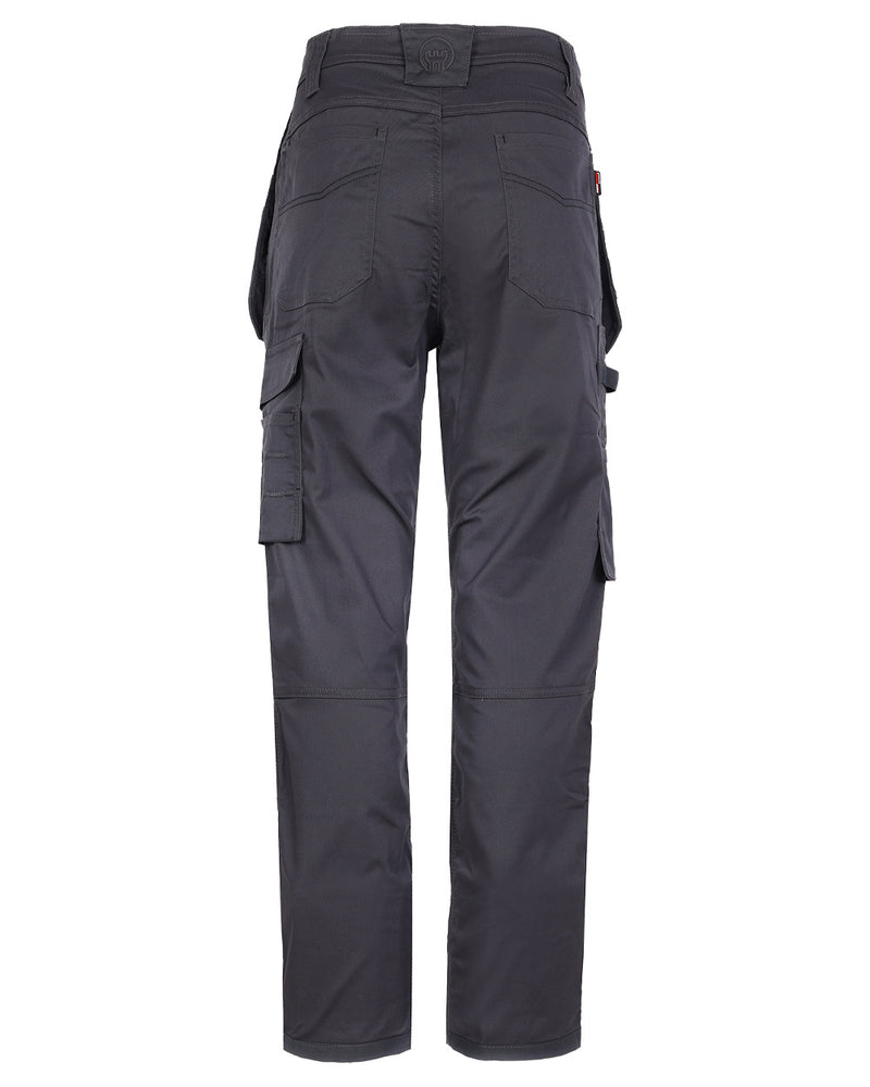Grey coloured TuffStuff ProFlex Work Trousers on White background 