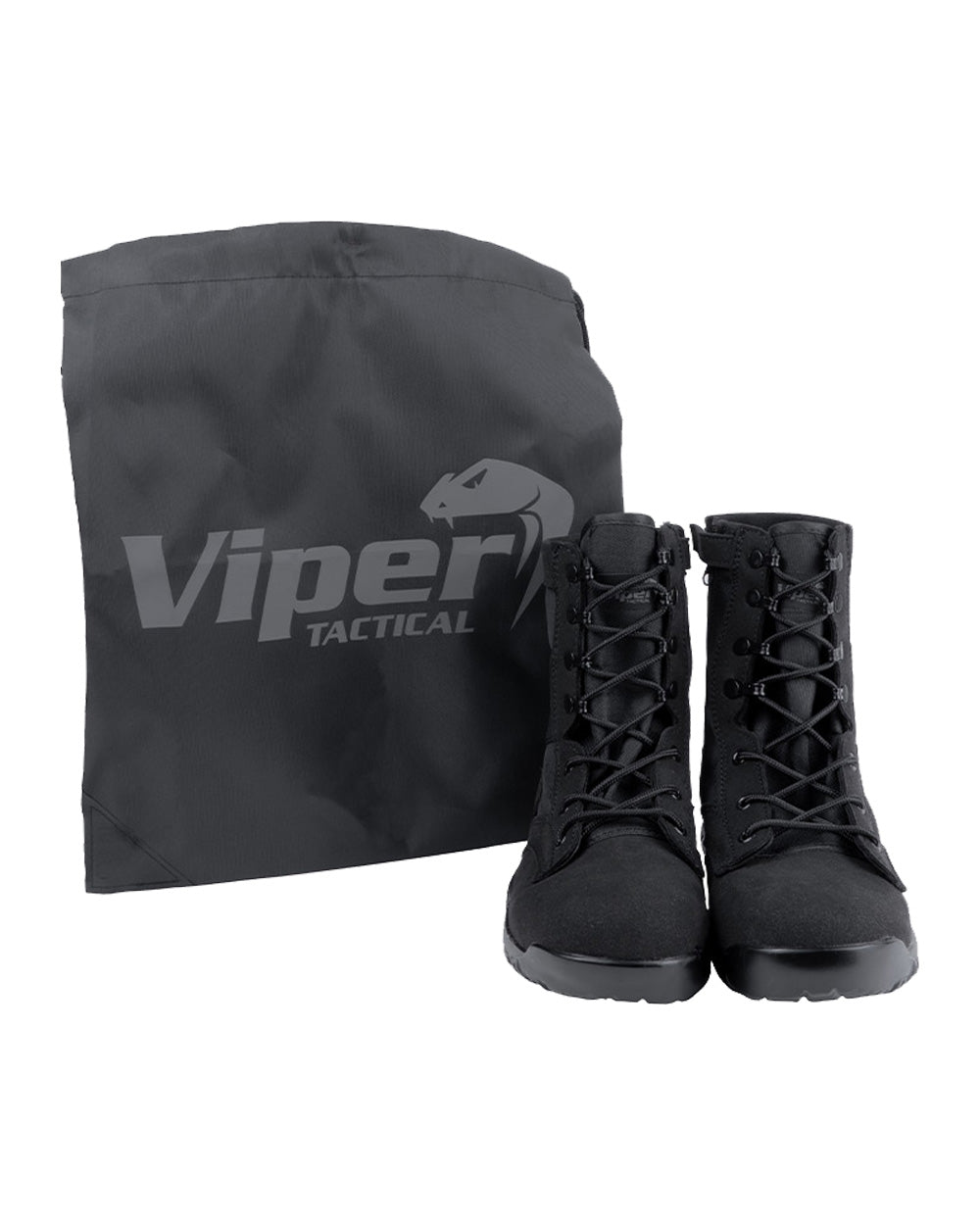 Black Coloured Viper Sneaker Boots on white background 