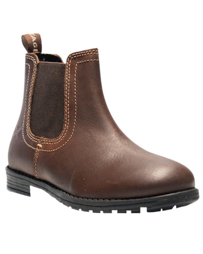 Rustic Brown Coloured Xpert Children Heritage Farrier Chelsea Boots on White Background

