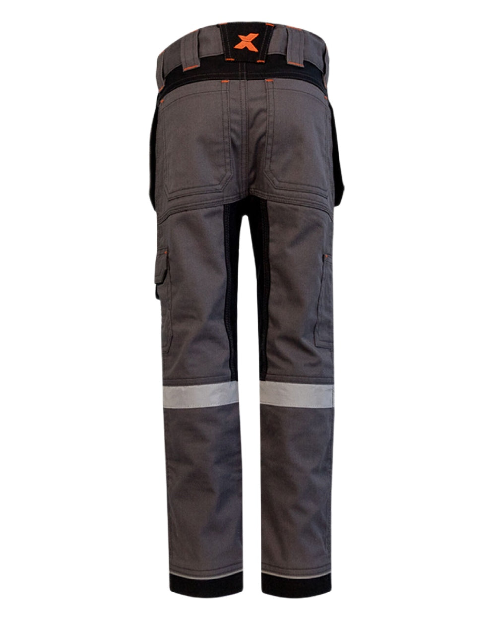 Grey Coloured Xpert Children Pro Stretch Work Trousers on White Background
