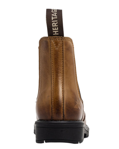 Burnished Brown Coloured Xpert Childrens Heritage Wrangler Dealer Boots on White Background
