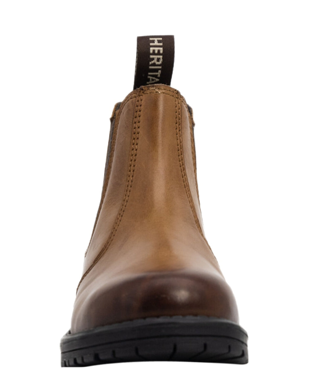 Burnished Brown Coloured Xpert Childrens Heritage Wrangler Dealer Boots on White Background
