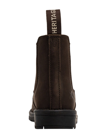 Dark Brown Coloured Xpert Children Heritage Wrangler Dealer Boots on White Backgrounds
