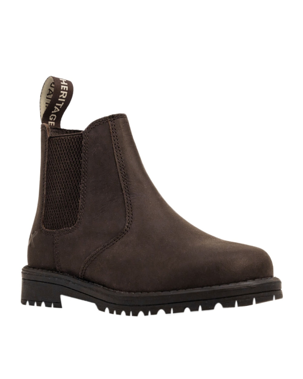 Dark Brown Coloured Xpert Childrens Heritage Wrangler Dealer Boots on White Background
