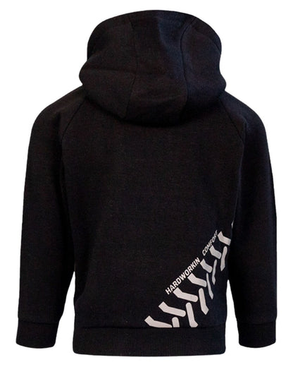 Black Coloured Xpert Childrens Pro Pullover Hoodie on White Background
