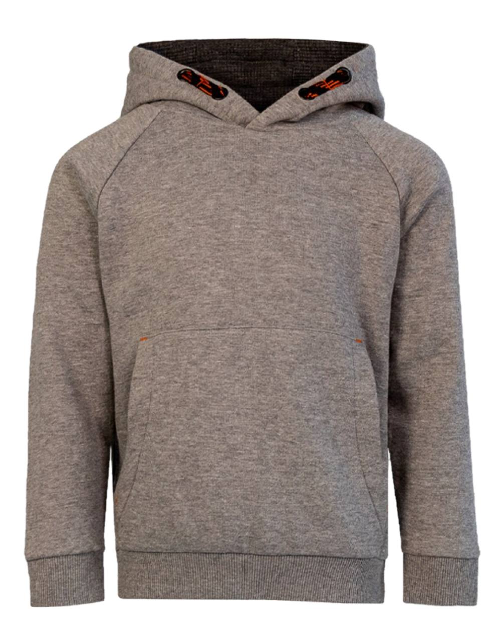 Grey Coloured Xpert Childrens Pro Pullover Hoodie on White Background
