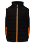 Black Coloured Xpert Childrens Pro Rip-Stop Panelled Bodywarmer on White Background
