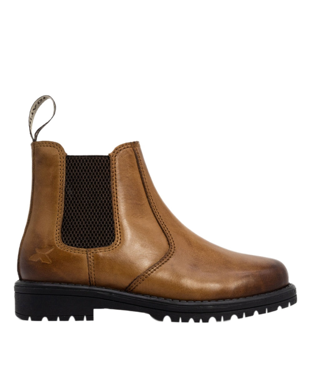 Burnished Brown Coloured Xpert Childrens Heritage Wrangler Dealer Boots on White Background