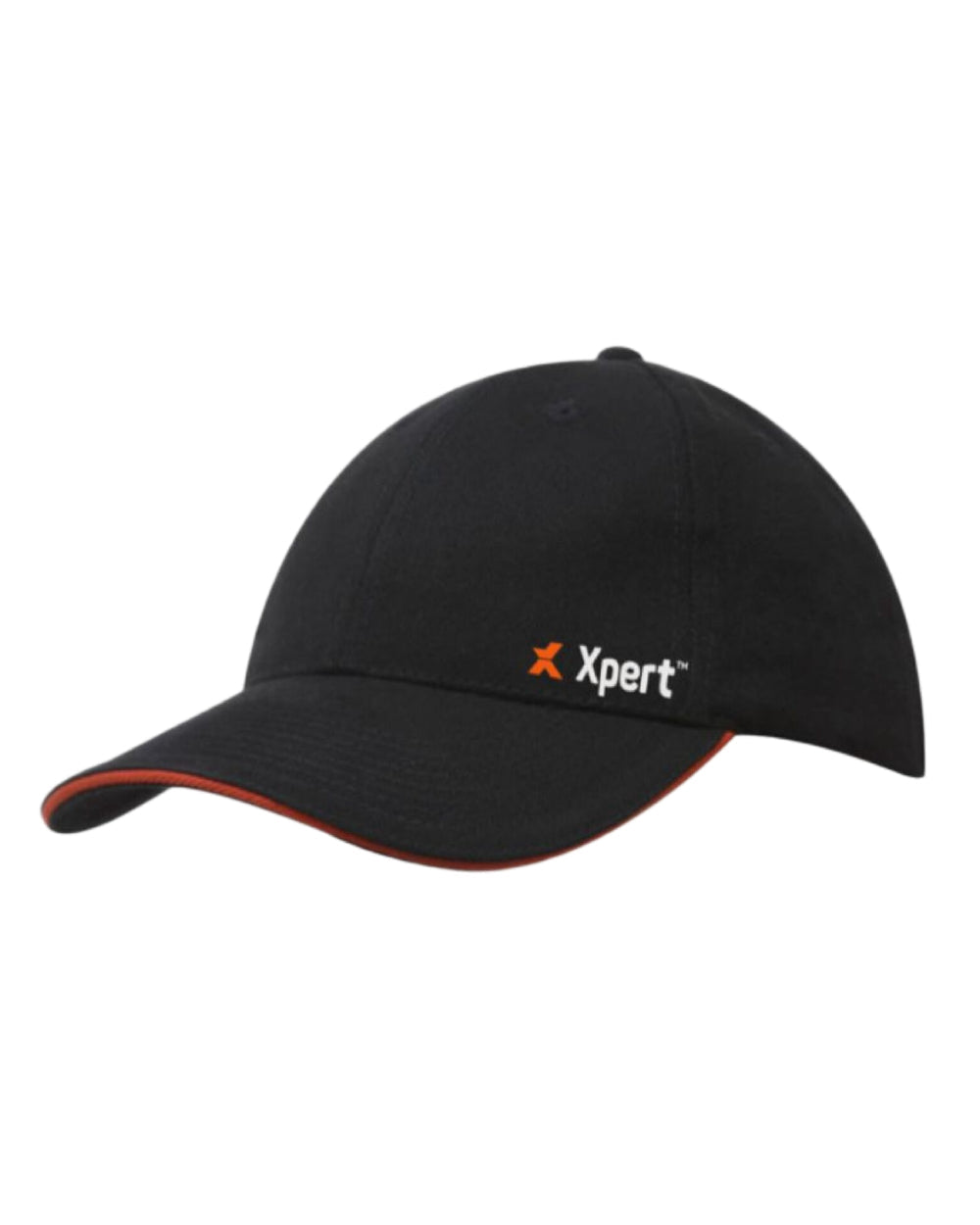 Black Coloured Xpert Core Baseball Cap on White Background
