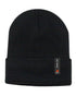 Black Coloured Xpert Core Thermal Lined Beanie Hat on White Background
