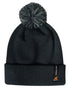 Black Coloured Xpert Core Thermal Lined Pom Pom beanies on White Background
