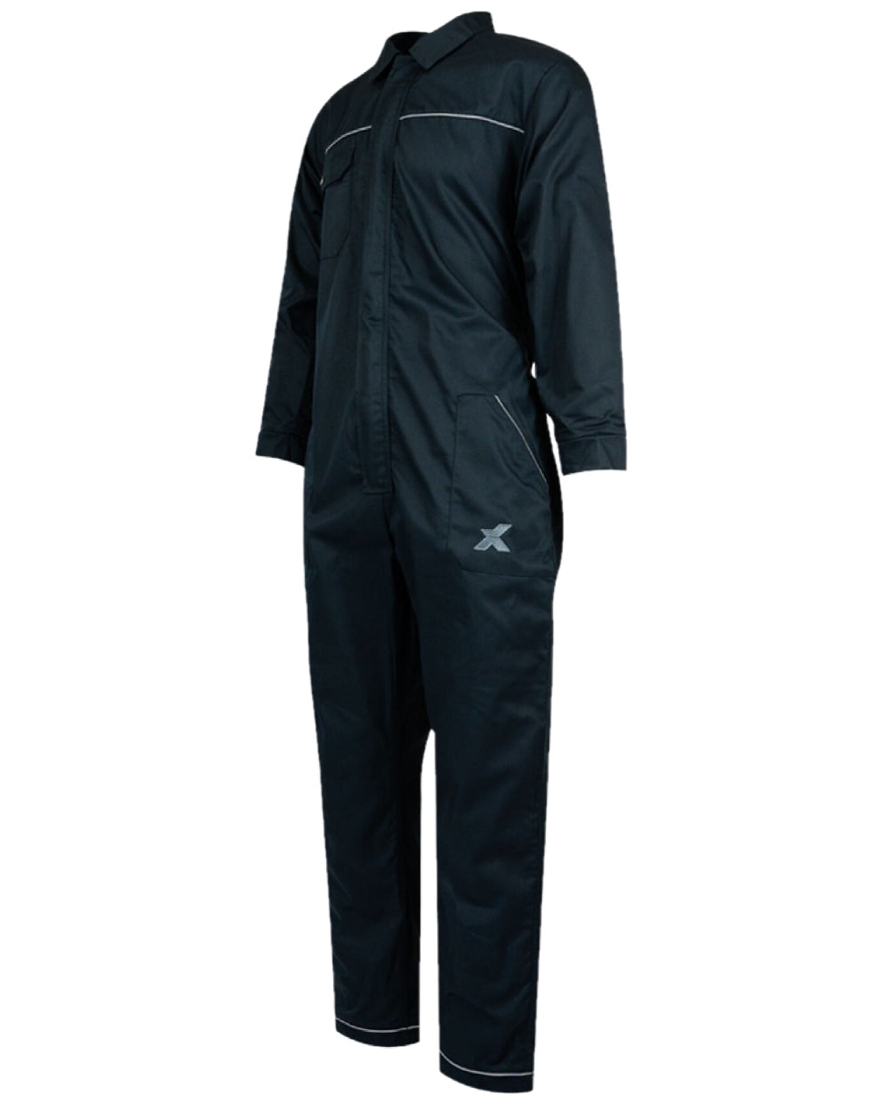 Navy Coloured Xpert Core Zip-Front Coverall on White Background
