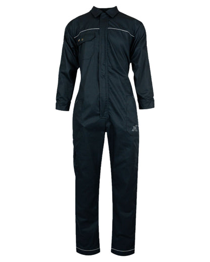 Navy Coloured Xpert Core Zip-Front Coverall on White Background
