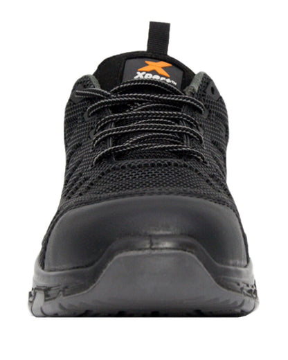 Black Grey Coloured Xpert Mens Charge S3L Safety Trainers on White 
Background
