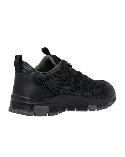 Black Grey Coloured Xpert Mens Charge S3L Safety Trainers on White 
Background

