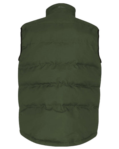Green Coloured Xpert Mens Core Padded Work Bodywarmer on White Background
