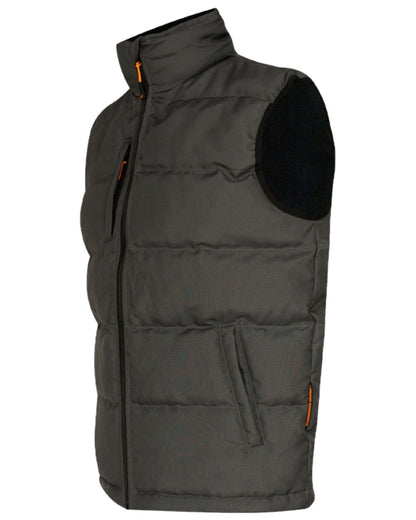 Grey Coloured Xpert Mens Core Padded Work Bodywarmer on White Background
