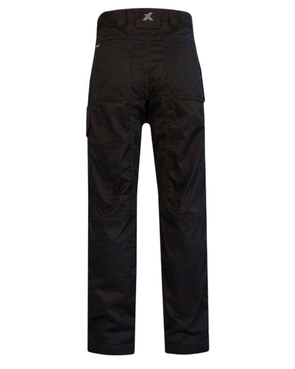 Black Coloured Xpert Mens Core Work Trousers on White Background
