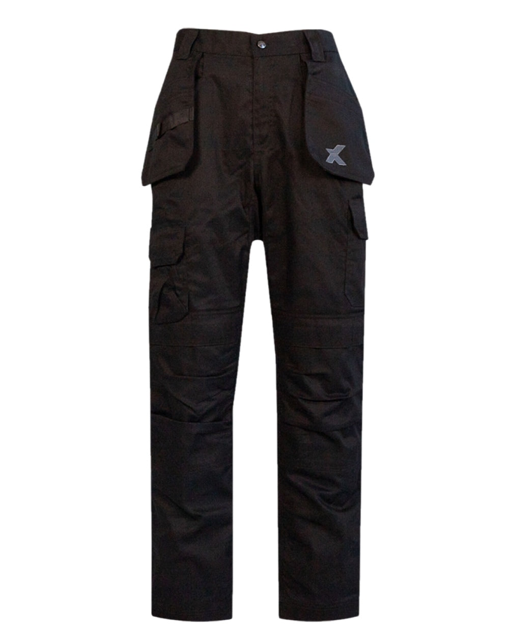 Black Coloured Xpert Mens Core Work Trousers on White Background
