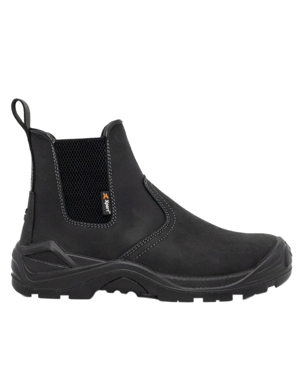 Black Coloured Xpert Mens Defiant S3 Safety Dealer Boots on White Background
