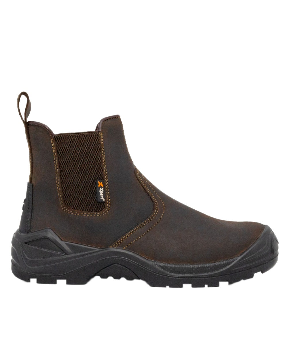 Brown Coloured Xpert Mens Defiant S3 Safety Dealer Boots on White Background
