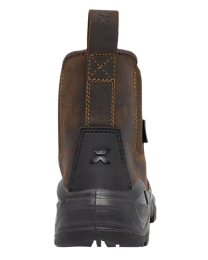 Brown Coloured Xpert Mens Defiant S3 Safety Dealer Boots on White Background
