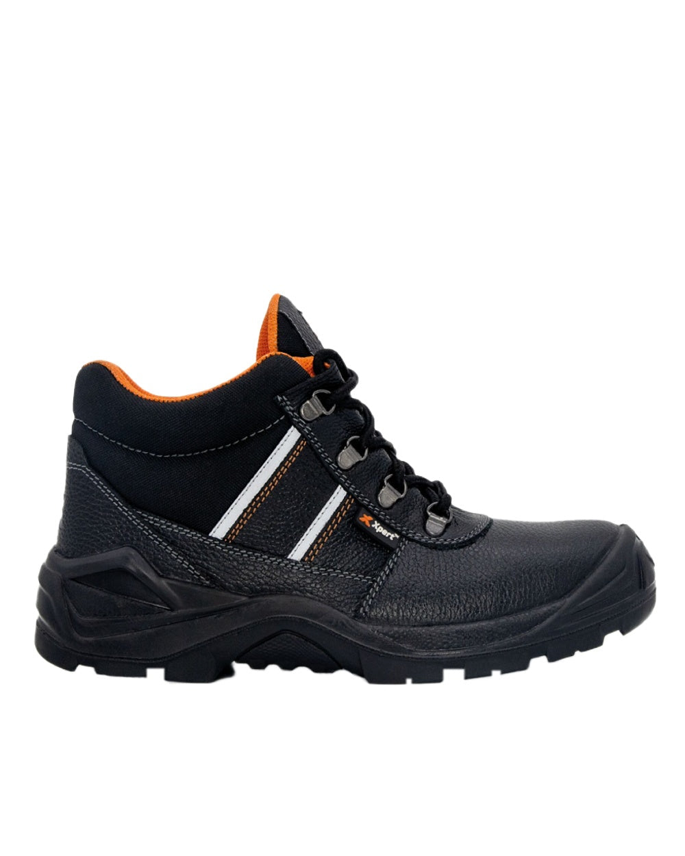 Black Coloured Xpert Mens Force S3 Safety Contract Boots on White Background
