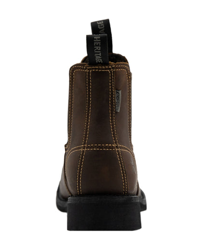 Brown Coloured Xpert Mens Heritage Chelsea Non-Safety Boots on White Background
