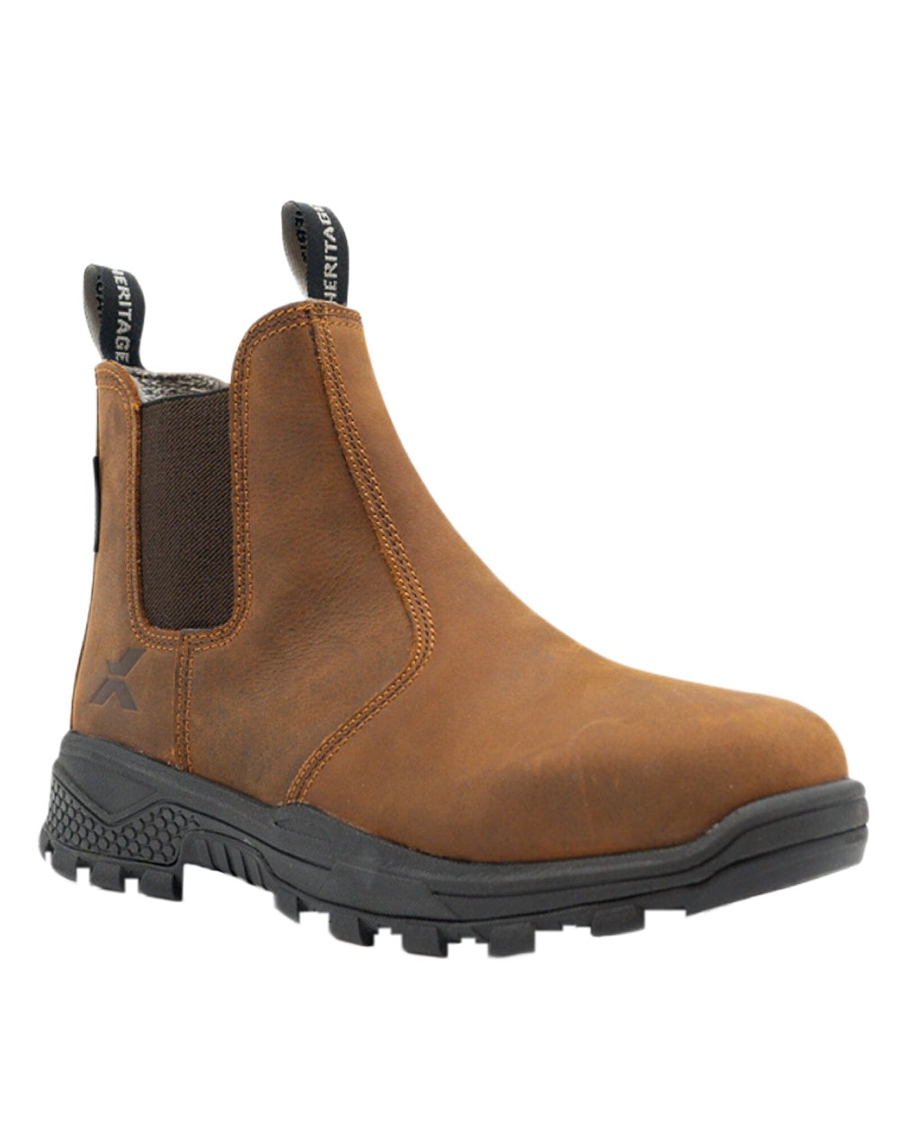 Brown Coloured Xpert Mens Heritage Dealer S3L Safety Boots on White Background

