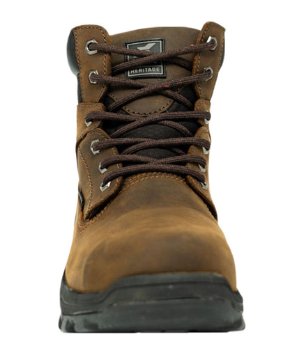 Brown Coloured Xpert Mens Heritage Legend Waterproof S7L Safety Boots on White Background
