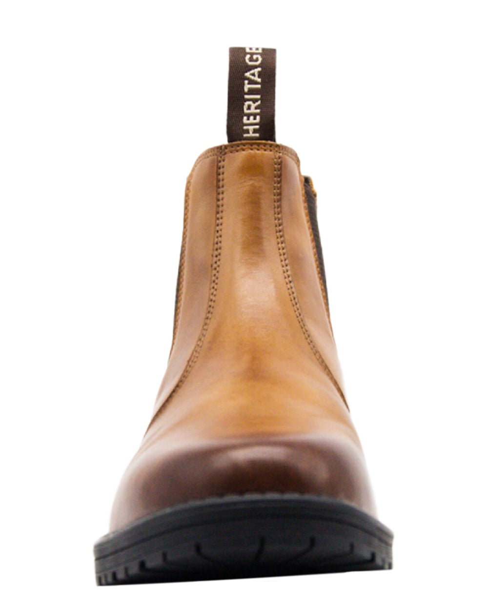 Burnished Tan Coloured Xpert Mens Heritage Saddler Dealer Boots on White Background
